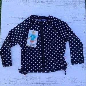 Black Polka dot rash guard 18-24 M